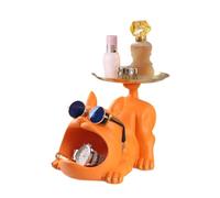 French Bulldog Statue Key Holder Bowl - Resin Entryway Storage Ornament | Durable High-Density Resin with Weighted Stable Base, Storage System (Top Key Slot & Abdominal Compartment)