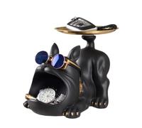 French Bulldog Statue Key Holder Bowl - Resin Entryway Storage Ornament | Durable High-Density Resin with Weighted Stable Base, Storage System (Top Key Slot & Abdominal Compartment)