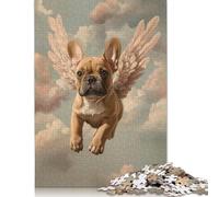 French Bulldog with Angel Wings Sentimental Pet Portrait French Bulldog Angel Puzzle 1000 Pièces Cadeau Unique Jeu Éducatif Défi Jouet À De Qualité Supérieure Peinture Art pour Adultes Et Enfants À