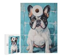 French Bulldog with Toilet Paper Roll -2 Puzzle 1000 Pièces Educa Jouet en Bois Cadeau Unique Décoration Intérieure Jeu Éducatif Challenge Toy Adultes Et Enfants À Partir De 14 Ans 500 PCS