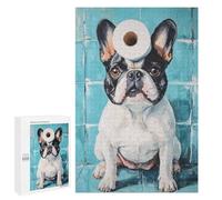 French Bulldog with Toilet Paper Roll -2 Puzzle 1000 Pièces Educa Jouet en Bois Cadeau Unique Décoration Intérieure Jeu Éducatif Challenge Toy Adultes Et Enfants À Partir De 14 Ans 1000 PCS