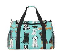 French Bulldog1 Sac à main Weekender pour homme et femme, parfait pour les voyageurs fréquents, Noir , Taille unique