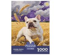French Bulldog1000 Pièces Aquarelle Puzzle Animal pour Adultes De Jeu pour Adultes Parfaitpourla Détente Paysagedes QuatreSaisons 38x26cm/1000pcs