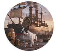 French Bulldog1000 Pièces pour Puzzles pour Adultes Et Enfants Pet DogPuzzle Rond, Décoration Moderne, Jeu, Cadeau Unique, Décoration, Cadeau, Difficile, Impossible1000pcs (67.5x67.5cm)