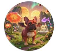 French Bulldog1000 Pièces pour Puzzles pour Adultes Et Enfants Pet DogPuzzle Rond, Décoration Moderne, Jeu, Cadeau Unique, Décoration, Cadeau, Difficile, Impossible1000pcs (67.5x67.5cm)