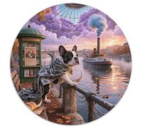 French Bulldog1000 Pièces Puzzles pour Adultes Et Enfants Pet DogPuzzle Circulaire, Décoration Moderne, Jeu, Cadeau Unique, Jouets Éducatifs, Difficile, Impossible1000pcs (67.5x67.5cm)