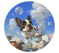 French Bulldog1000 Pièces Puzzles pour Adultes Et Enfants Pet DogPuzzle Circulaire, Doodle Puzzle, Décompression, Cadeau, Jouets Éducatifs, Difficile, Impossible1000pcs (67.5x67.5cm)