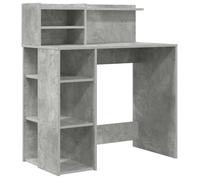 @FRENCH Bureau - Espace rangement optimal,Table Informatique pour étudiants avec rangement Gris béton 90x48x101,5cm 5894677