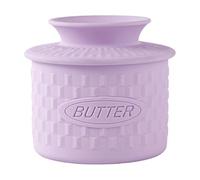 French Butter Dish, Water Seal Crock, Spreadable Keeper with Moisture Barrier, Countertop Server with Ceramic Build, Dairy Kitchenware, Room Temperature Storage Use for Cooking Baking Dining