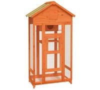 @FRENCH Cage pour Perroquet/ Cage à oiseaux - TOP VENTES - Maison à oiseaux marron 91 5x53x170cm - Bois massif de pin 900233