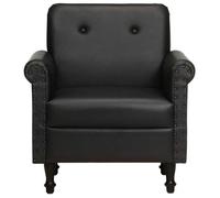 @FRENCH Chaise cabriolet - Fauteuil TV individuel - TOP VENTES - noir cuir véritable 9808056