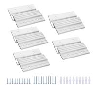 French Cleat Picture Hanger, 4" Aluminum Z Clips Interlocking Picture Cleat Wall Mounting Bracket Hardware Kit for Whiteboard, Panels, Shelf , Artwork, Cabinet, Art Frames (5 Pairs)