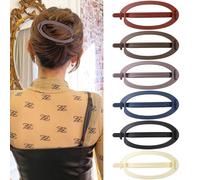 French Concord Lot de 6 pinces à cheveux plates pour le volume, tenue forte, antidérapante, pour femmes et filles - Cheveux épais et fins (grand, 11,9 cm, ovale mat)