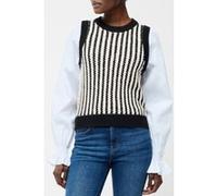 French Connection 2-in-1 Tank Shirt Black/classic Cream Taille: M | Pulls en Maille Outlet | Femme | Blanche