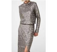 French Connection Adalynn Sequin Top Gun Metal Taille: 8 | Chemisiers Outlet | Femme |