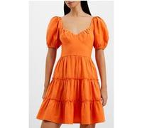 French Connection Alania Puff Sleeve Dress Orange Taille: 16 | Robes Mini Outlet | Femme | Orange
