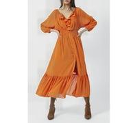 French Connection Anna Cora Pleat But Do Ma Dres Burnt Orange Taille: XS | Robes Chemises Outlet | Femme | Orange