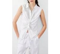 French Connection Aofie Linen Twist Front Shirt White Taille: M | Tanktops Outlet | Femme | Blanche