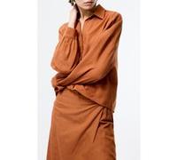 French Connection Ariette Lin Blendls Tuck Shirt Coffee Brown Taille: 12 | Chemises à boutons Outlet | Femme | Marron