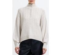 French Connection Babysoft Cable Half Zip Oatmeal Mel Taille: S | Pulls en Maille Outlet | Femme