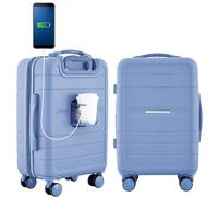 French Connection Bagage Cabine St. Martin avec Porte-Gobelet/Ports USB, Bleu Orageux
