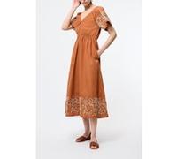 French Connection Cambria Cotton Embroidered Drs Coffee Brown Taille: 18 | Robes Outlet | Femme | Marron