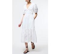 French Connection Cambria Cotton Midi Dress Linen White Taille: 8 | Robes Outlet | Femme | Blanche