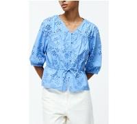 French Connection Cambria Cotton Ss Broderie Top Cornflower Blue Taille: 12 | Chemisiers Outlet | Femme | Bleu