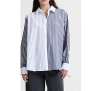 French Connection Cambria Cotton Striped Ls Shir Linen White Grey Mix Taille: XL | Manches longues Outlet | Femme | Blanche
