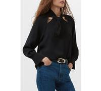 French Connection Carmen Crepe Tie Blouse Blackout Taille: S | Chemisiers Outlet | Femme | Le Noir