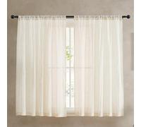 French Connection Charter Crushed | Lot de 2 rideaux de fenêtre | Semi-transparents | Décoration d'intérieur moderne | Rideaux pour salon, salle à manger, chambre à coucher, dortoir | Mesure 127 x 160