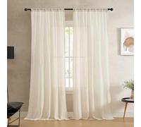 French Connection Charter Crushed | Lot de 2 Rideaux de fenêtre | Semi-Transparents | Décoration d'intérieur Moderne | Rideaux pour Salon, Salle à Manger, Chambre à Coucher, dortoir | Mesure 127 x