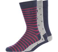 French Connection - Chaussettes "Oakley" pour homme/femme unie(pack de 3) BG1235 (taille unique) (Gris/Bleu marine/Framboise)