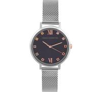 French Connection Connection Grace Blue Round Analog Watch With Steel Mesh Strap For Women Argent Taille unique Female