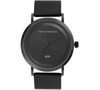 French Connection Connection Men Stainless Steel Bracelet Style Straps Analogue Watch Noir Taille unique Male