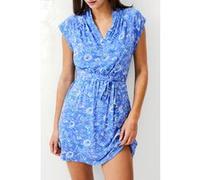 French Connection Cosette Vee S/less Dress Baja Blue / White Taille: 8 | Robes Mini Outlet | Femme | Bleu