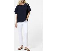 French Connection French Connection Blue Crepe Light Puff Sleeve Top