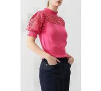 French Connection Crochet Mix Knit Camellia Taille: S | Pulls en Maille Outlet | Femme | Marron