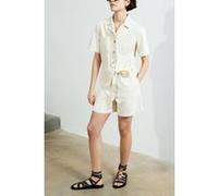 French Connection Dana Denim Ss Playsuit Ecru Taille: 8 | Combinaisons Outlet | Femme | Bleu