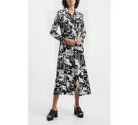 French Connection Deon Delph Drape Drs Black/cream Taille: 8 | Robes Chemises Outlet | Femme | Le Noir