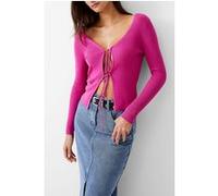 French Connection Double Tie Rib Cardigan Wild Rosa Taille: M | Cardigans Outlet | Femme |