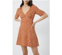 French Connection Es Bonita Drape V Nk Mini Drs Brown Taille: 14 | Robes Mini Outlet | Femme | Marron