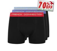French Connection FC20 3pk Décontracté Short Boxer Confort Sous Classique Noir