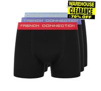 French Connection FC20 3pk Décontracté Short Boxer Confort Sous Classique Noir