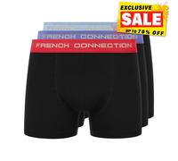 French Connection FC20 3pk Décontracté Short Boxer Confort Sous Classique Noir