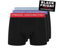 French Connection FC20 3pk Décontracté Short Boxer Confort Sous Classique Noir