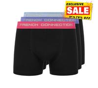 French Connection FC6 3pk Décontracté Short Boxer Confort Sous Classique Noir