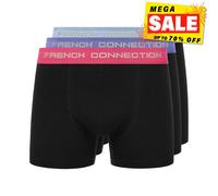 French Connection FC6 3pk Décontracté Short Boxer Confort Sous Classique Noir