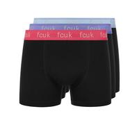French Connection FCUK2 3pk Décontracté Short Boxer Confort Sous Classique Noir
