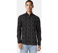 French Connection Floral Cut Long Sleeve Shirt Black/stone Taille: XS | Chemises d'affaires Outlet | Homme | Le Noir
